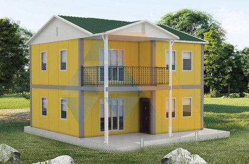 128 m² Prefabrik İki Katlı Ev