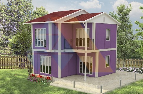 90 m² Prefabrik İki Katlı Ev